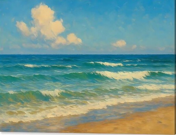 AI image of Seascape. Wall art for home or office interiors